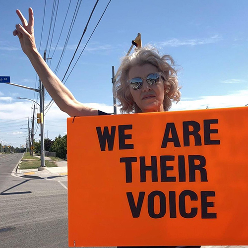 Protester for animal rights - Regan Russell